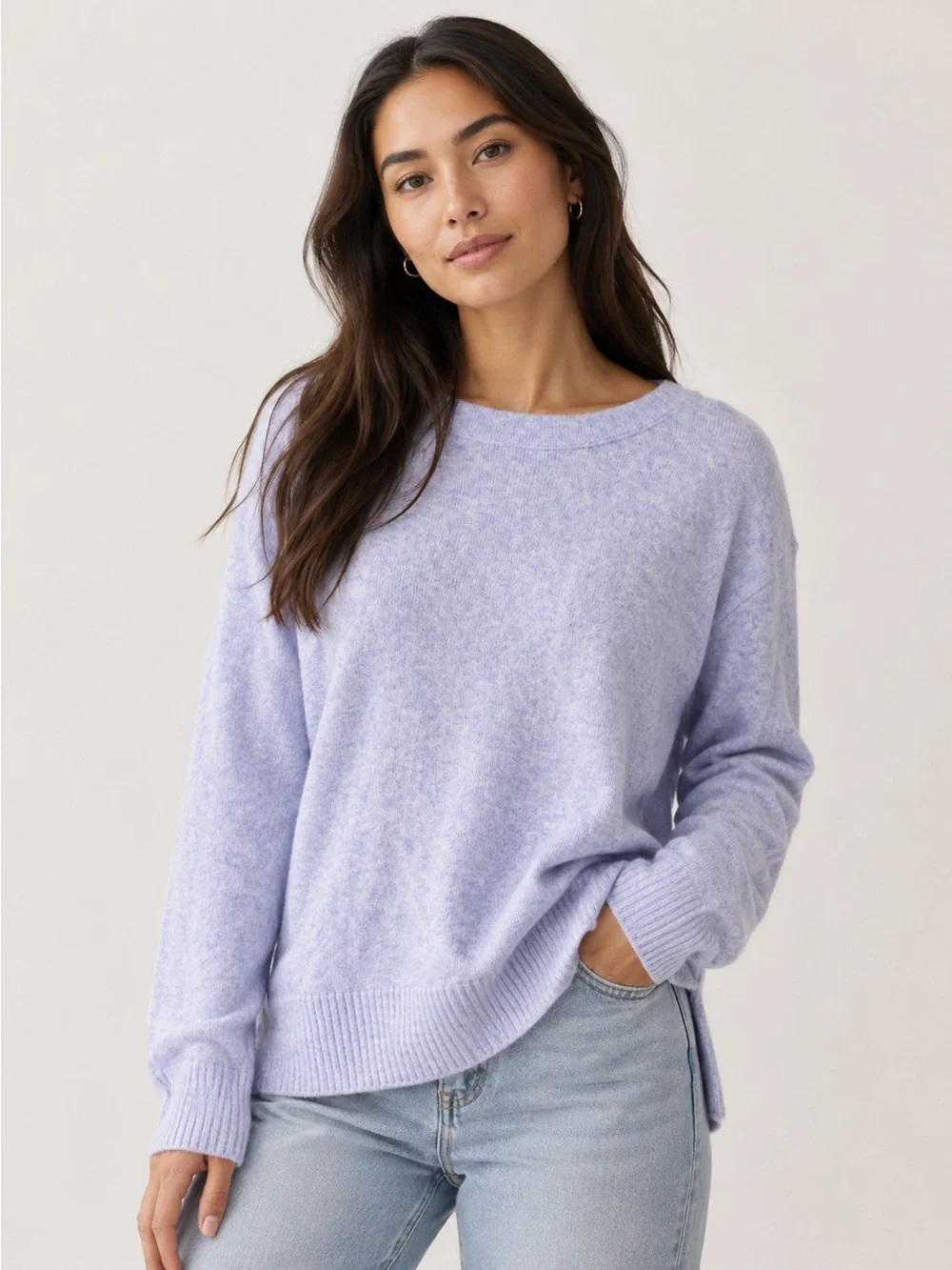 J. Crew Lavender Extra-Soft Yarn Crewneck Sweater
